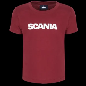 Scania Kids Burgundy Wordmark T-Shirt Cheap