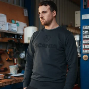 Scania Men's Anthracite Crew Neck Sweatshirt Hot