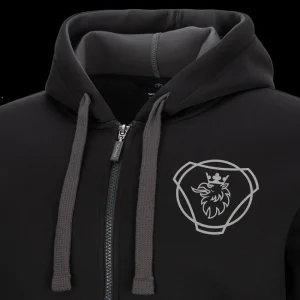 Scania Men's Black Heavy Zip Hoodie Fashion