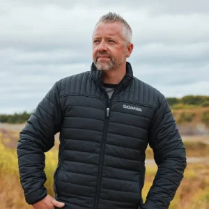 Scania Men's Black Quilted Jacket Flash Sale