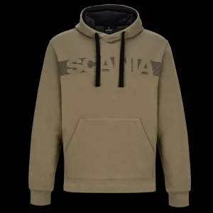 Scania Men's Khaki Stripe Relaxed Hoodie Online