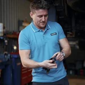 Scania Men's Light Blue Base Polo Best