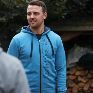 Scania Men's Light Blue Base Zip Hoodie Store