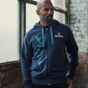 Scania Men's Navy Zip Griffin Hoodie Cheap