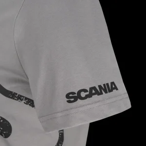 Scania Men's Stone Grey Distressed V8 T-Shirt Cheap
