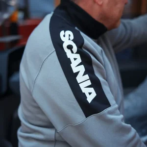 Scania Men's Stone Grey SUPER Zip Sweatshirt Hot