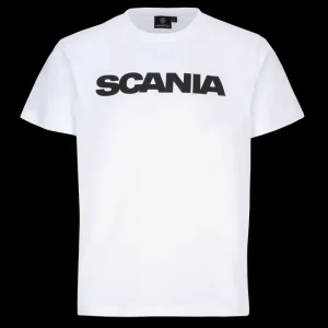 Scania Men's White Basic Wordmark T-Shirt Cheap