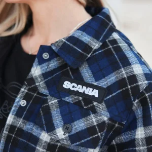 Scania Women's Blue Checked Overshirt Discount