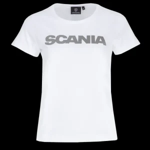 Scania Women's White Basic Wordmark T-Shirt Best
